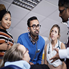 A lecturer wih a group of medical students