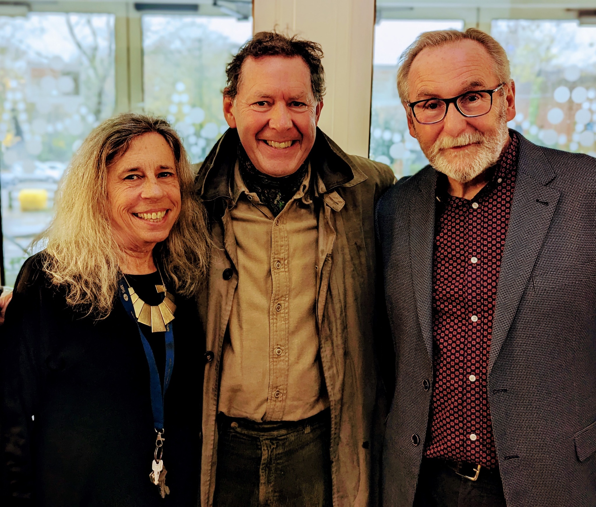 Prof Bobbie Farsides (left) and guests at the memorial for Dr Sue Eckstein